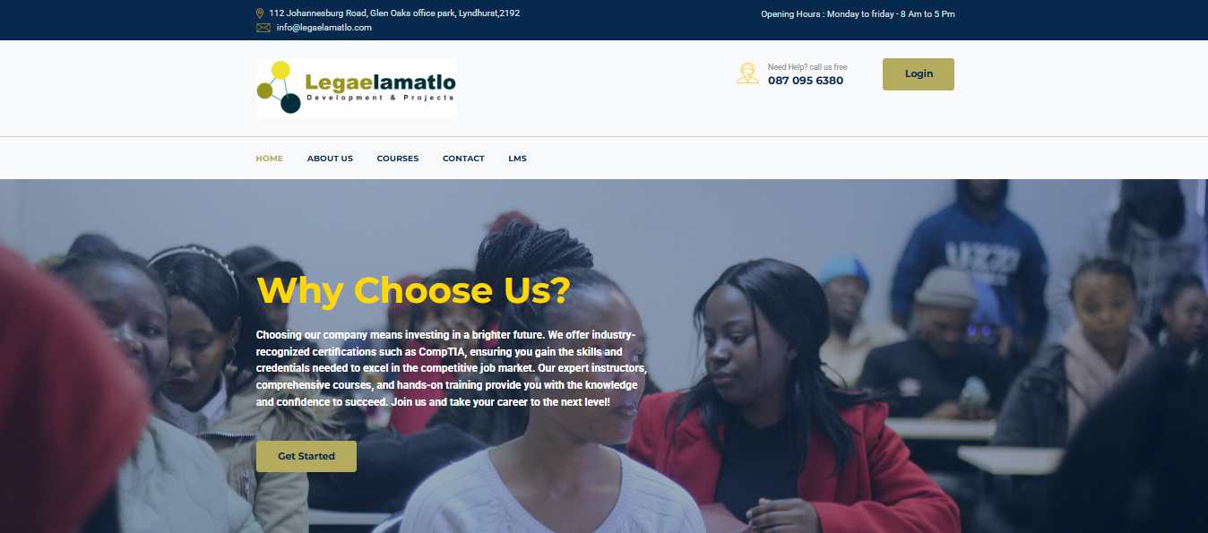 Legae La Matlo Skills Development Center Website