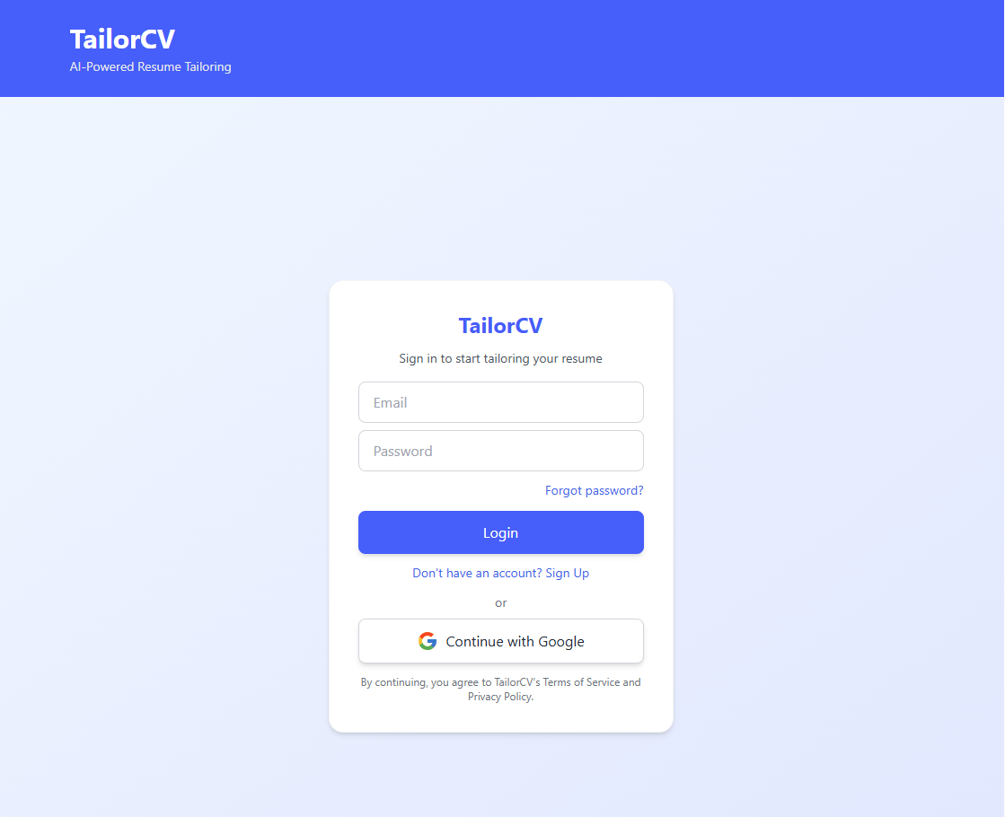 TailorCV - AI Resume Tailoring