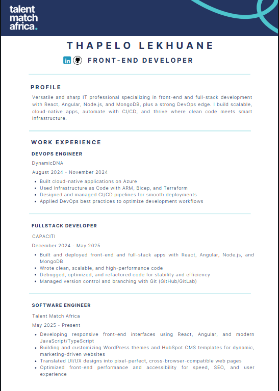 Resume Page 1